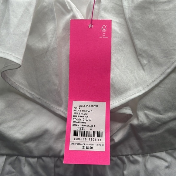 Lilly Pulitzer Emie Ruffle top size 8 NWT - Picture 9 of 10